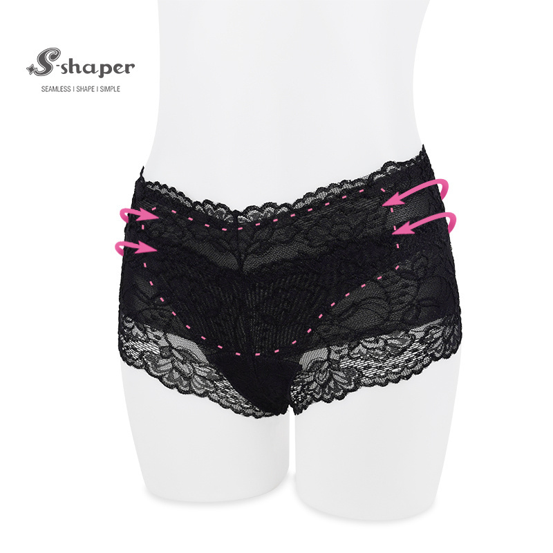 S-SHAPER Womens Munafie High Waist Slimming Lace Panty Pelvis Correction Shorts