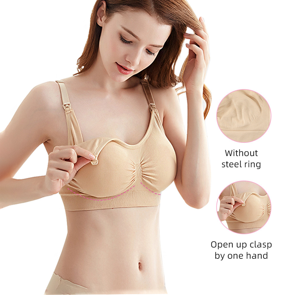 S-SHAPER High Quality Comfortable Nursing Bra Daily Pregnant Breastfeeding Bra Wireless Seamless Breast Pump Underwear For Women