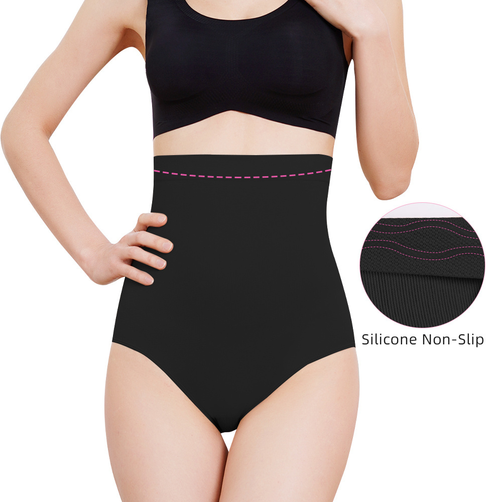 S-SHAPER Women Seamless High Waist Shorts Silicone Strip Non-slip Tummy Control Hip Butt Lifter Girdle Corset Shapewear Panties