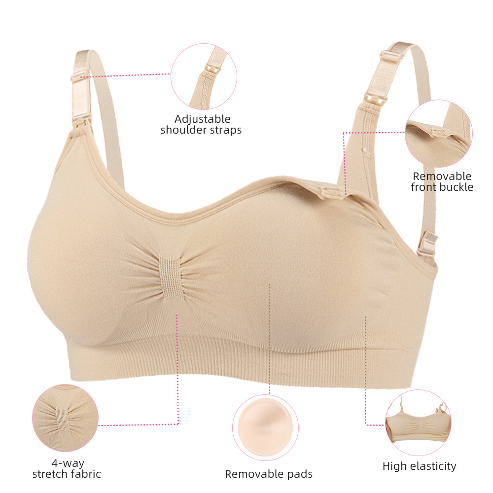 S-SHAPER High Quality Comfortable Nursing Bra Daily Pregnant Breastfeeding Bra Wireless Seamless Breast Pump Underwear For Women