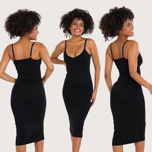 S-SHAPER Seamless Backless Compressed Tummy Control Hourglass Maxi Body Built In Shapewear Dress Bodycon Shaper For Women