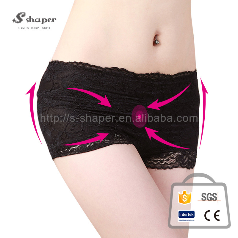 S-SHAPER Womens Munafie High Waist Slimming Lace Panty Pelvis Correction Shorts