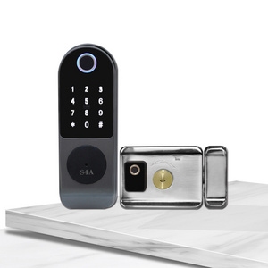 Tuya APP WiFi Smart Home Electronic Electric Keyless Keypad Deadbolt Door Rim Lock Fingerprint Door Lock