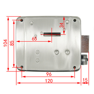 12V Electric Rim Lock for Security Door Lock Double Cylinder ER-M2