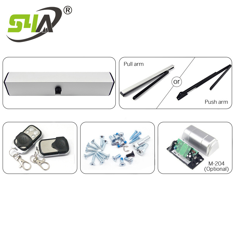 S4A Manufacturer Remote Control Automatic Swing Door Opener Electric Door Closer Gate Motor with Remote Control Microwave Sensor