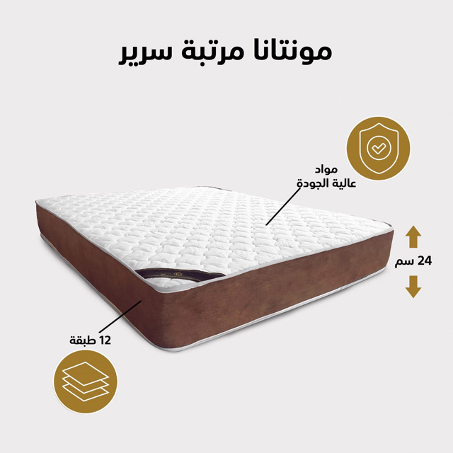 Better sleep quality cheap price Montana | Bed Mattress 12 Layers - Hight 24 cm - Size 200x200 cm