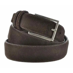 Top Quality Brown suede 3.5cm/1.37in male genuine leather belts Men fashion leather belt