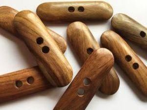 Custom High Quality Nature Color Wooden Bamboo Shape Toggle Button for Coat and Jackets from Indian Exporter