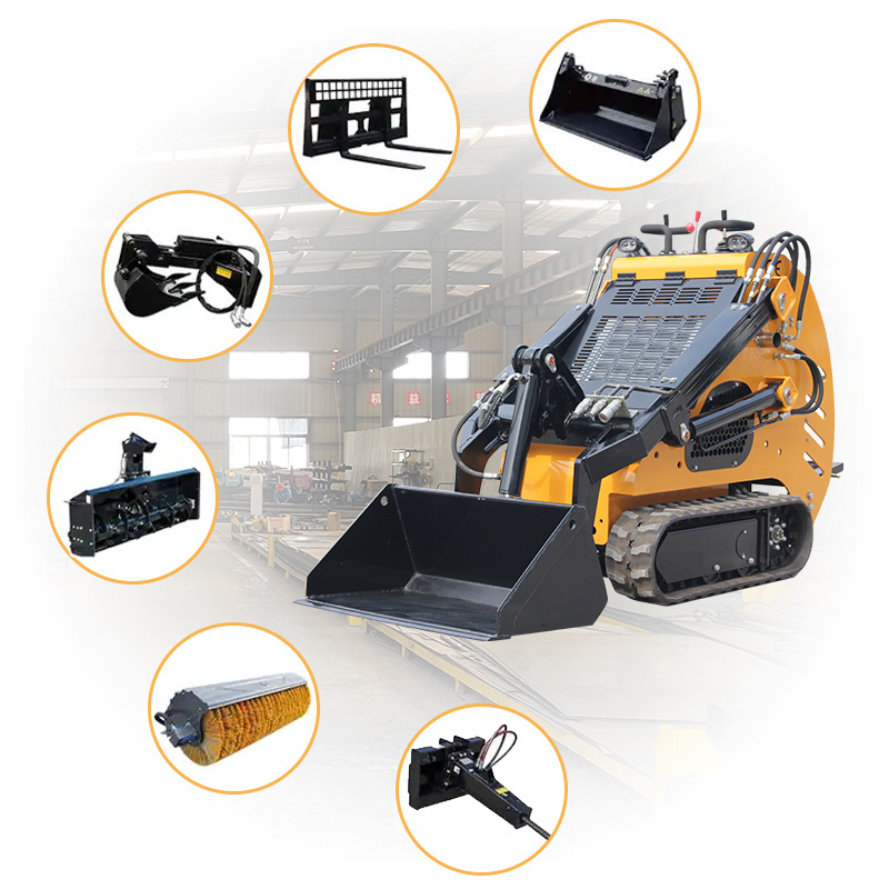 Strong Power compact mini skid steer wheel loader skid steer loader rock saw trencher