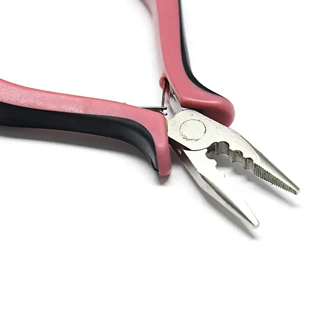 Human Hair Extension Pliers Tools Kit With 2 Hole Plier Hair Extension Removal Fitting Pliers Crochet Pulling Loop set