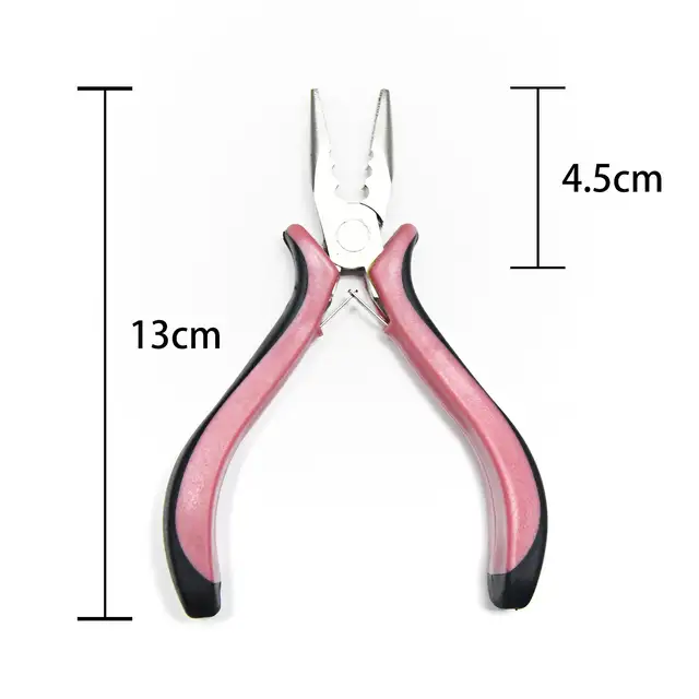 Human Hair Extension Pliers Tools Kit With 2 Hole Plier Hair Extension Removal Fitting Pliers Crochet Pulling Loop set