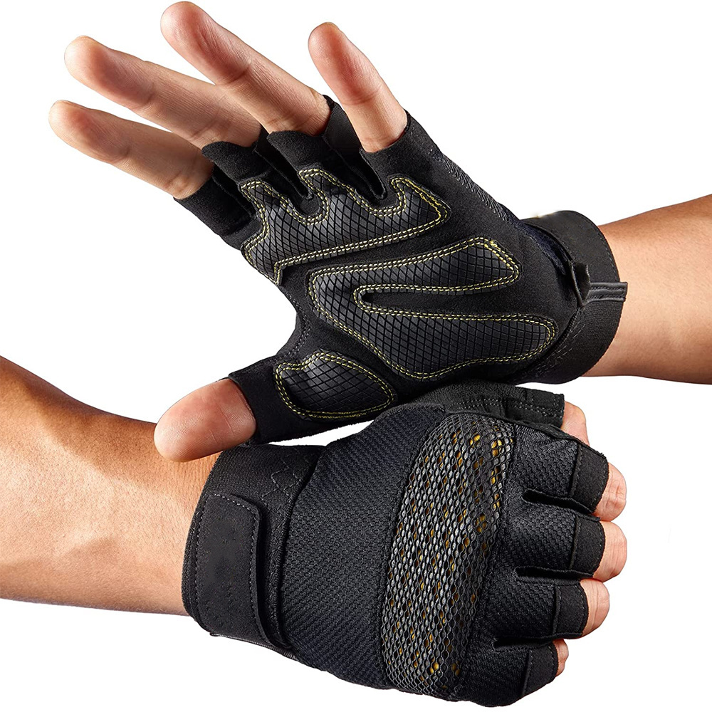 Weight Lifting Gym Half Figure Gloves Full Palm Protection Professional Power lifting Gloves For Unisex