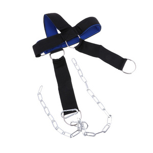 High Quality Fitness Strength Exercise Cotton Polyester And Steel Head Harness Weight lifting Head Neck Harness