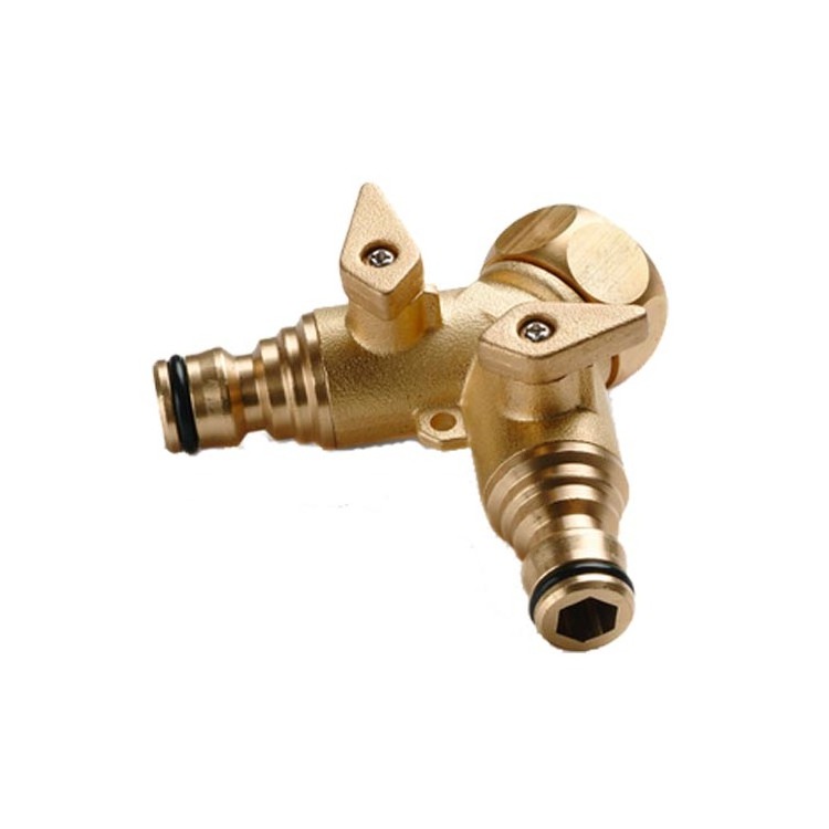 Metal Garden Hose Accessories GH3VB Three Ways Shut Off Garden Valve	 Garden Hose Connector