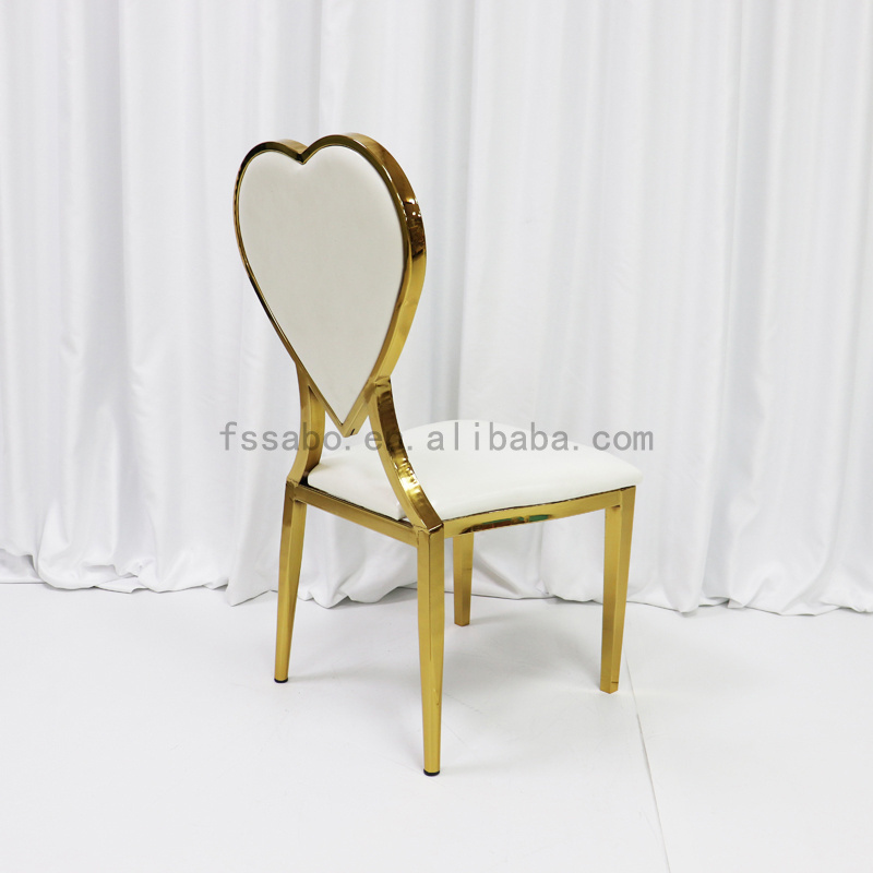 Wholesale Classic French Stackable Metal Heart shape Banquet and Dining Chair for Outdoor Events and Weddings