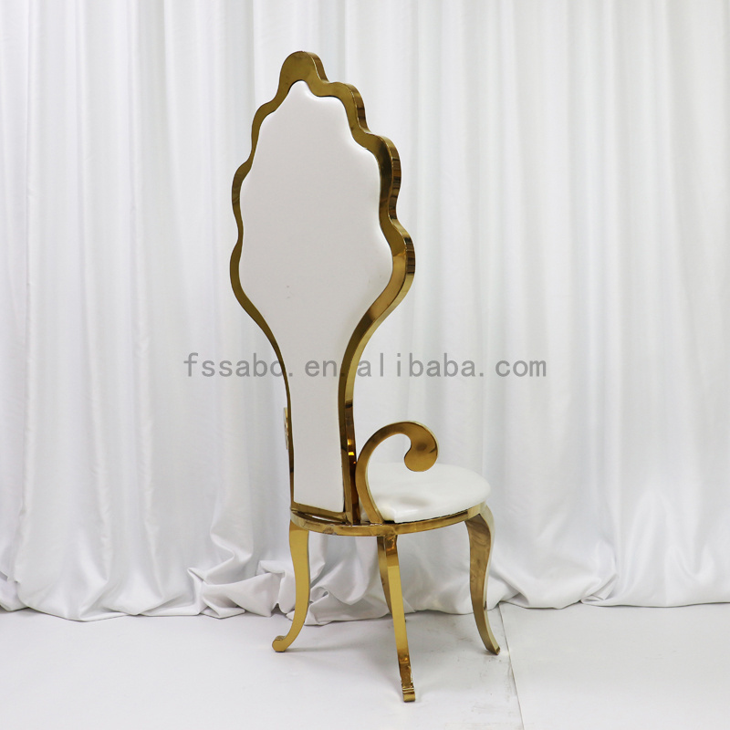 Crown Stainless Steel Frame round Back Carved Dining Chair for Weddings Banquets Parties with Metal Resin Material