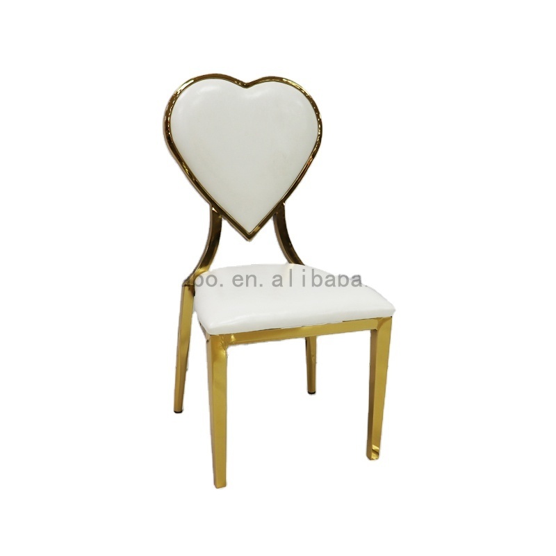 Wholesale Classic French Stackable Metal Heart shape Banquet and Dining Chair for Outdoor Events and Weddings