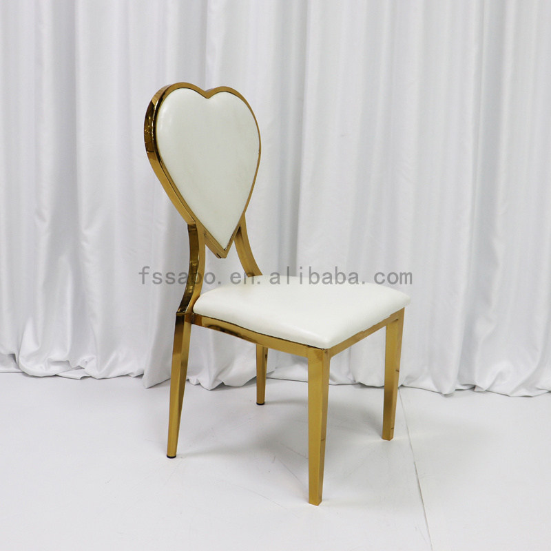 Wholesale Classic French Stackable Metal Heart shape Banquet and Dining Chair for Outdoor Events and Weddings