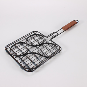 Hot Non-Stick Small BBQ Grill Net Mini Burger grill basket set bbq Accessories barbecue mesh meat hamburger grill basket