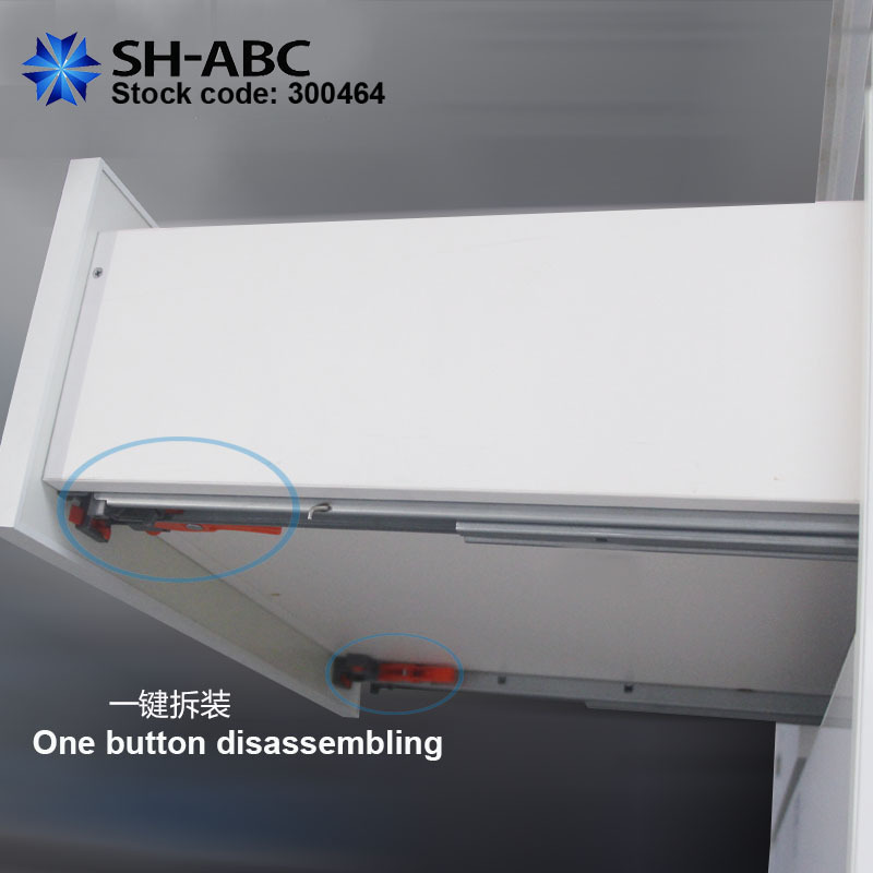 Soft close closing undermount Invisible concealed full extension drawer slide N3F1C 250mm