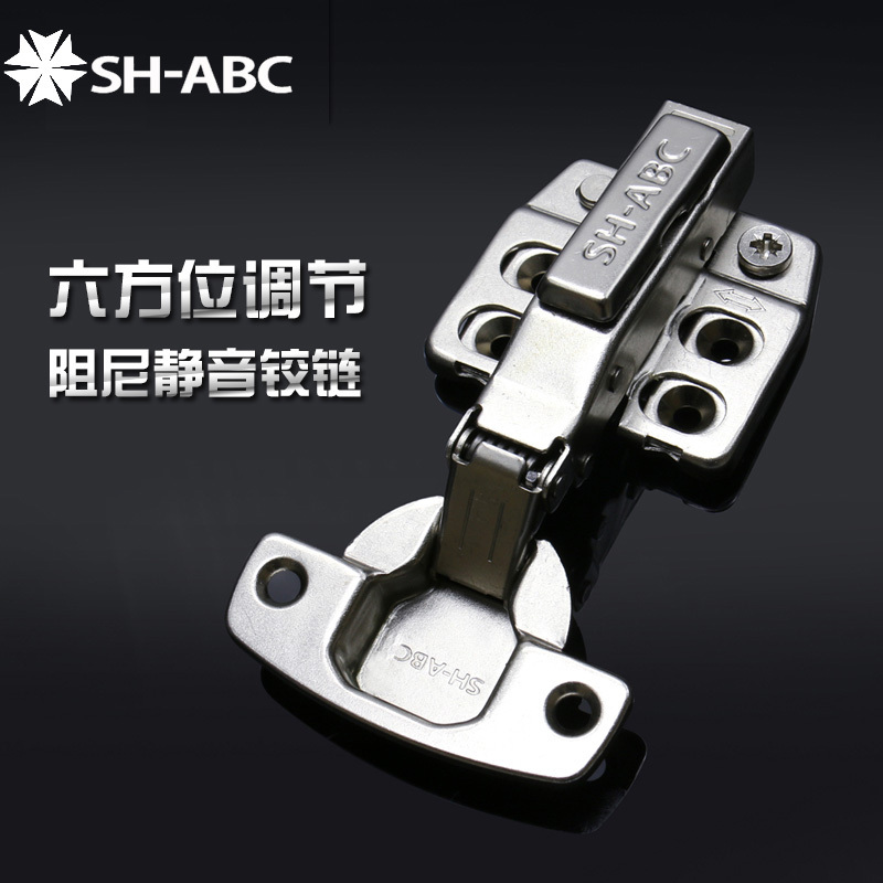 SH-ABC heavy duty 4 four hole hydraulic 3D hinge adjustment furniture hardware clip on soft close closing cabinet hinges