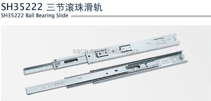 SH-ABC full extension side mount sidemount 3 fold 3-fold ball bearing king slide drawer slides SH35222