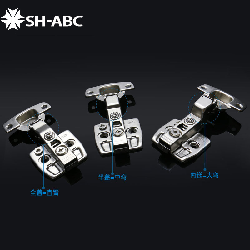 SH-ABC heavy duty 4 four hole hydraulic 3D hinge adjustment furniture hardware clip on soft close closing cabinet hinges