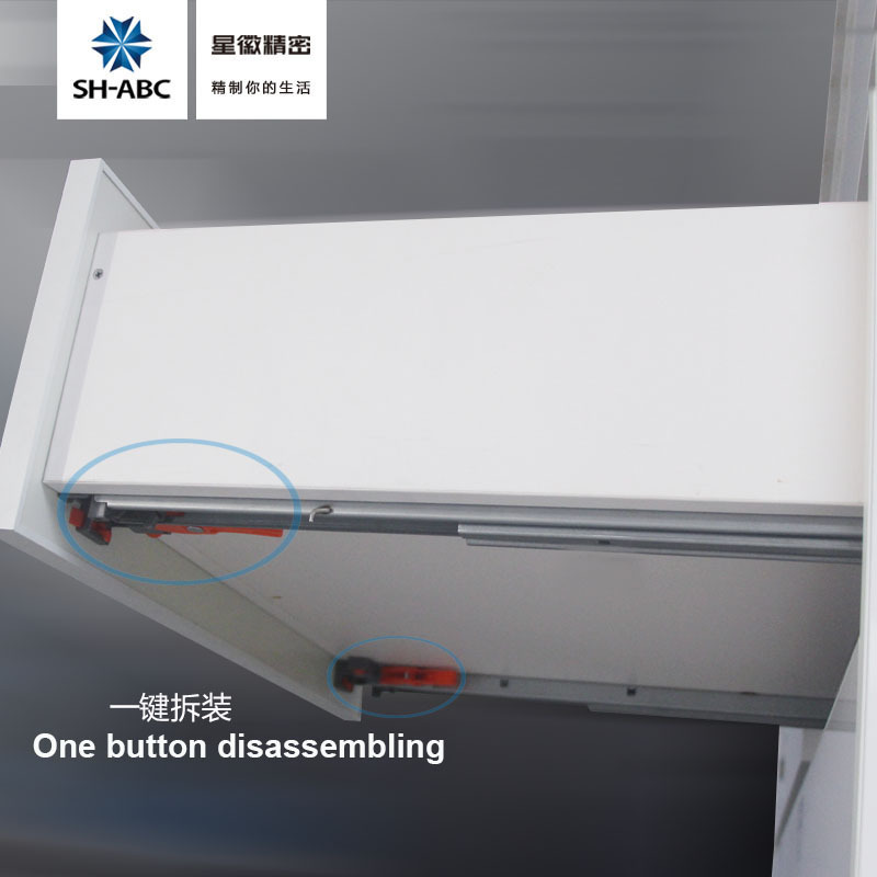 Soft closing concealed undermount full extension 35kgs 70lbs 16mm kitchen furniture  cabinet drawer slide  locking device N3F1