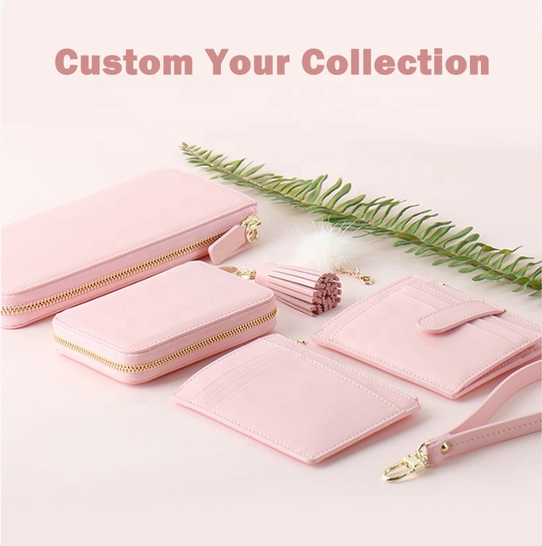 Factory Wholesale New Luxury Fashion RFID Long Ladies Card Holder Wallets Minimalist Pu Leather Purse Custom Zipper Wallet Women