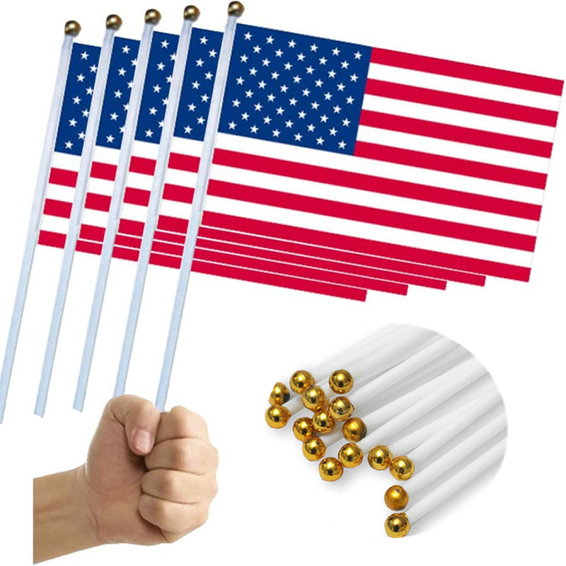 Custom Small Hand Flag Sports Events US American Flags 5x8