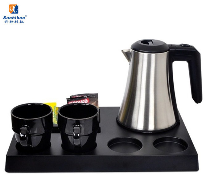 Sachikoo 0.8L Mini high quality hotel room electric kettle tray set