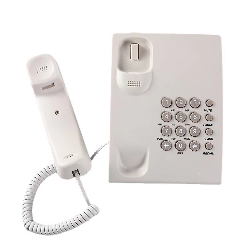 Basic Analog Phone System Desk Land Line Telephone For Hotel Room Bathroom Office Phone