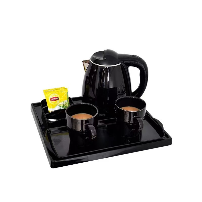 Environmental protection and safety Sachikoo wired double layered hotel professional electric kettle and tray set