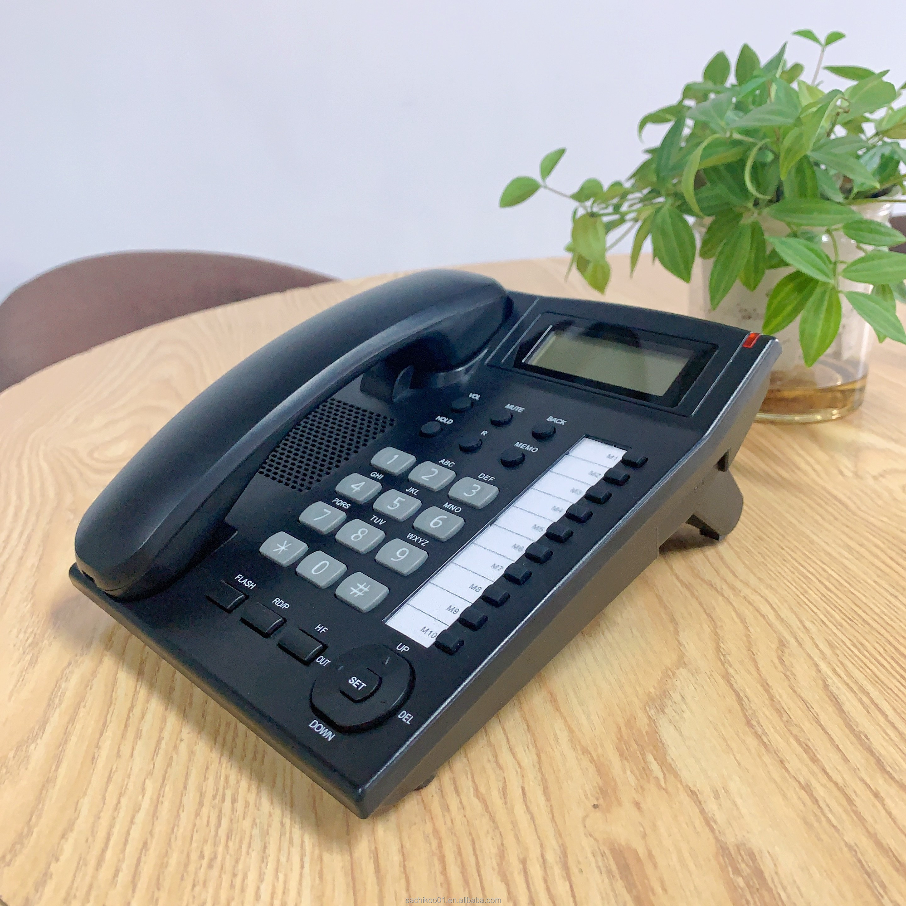 Home Hotel Smart Desk Phone Fixed Desktop Corded Landline Telephone Hot Sales Office Black Telefonos Telephone Techno 3 Years