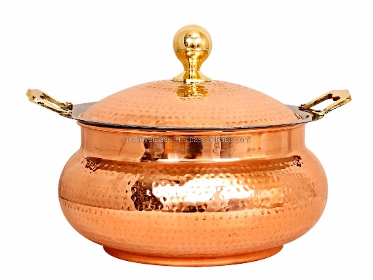 Luxurious Antique Design Copper Chafing Dish With Lid  and Brass Stand