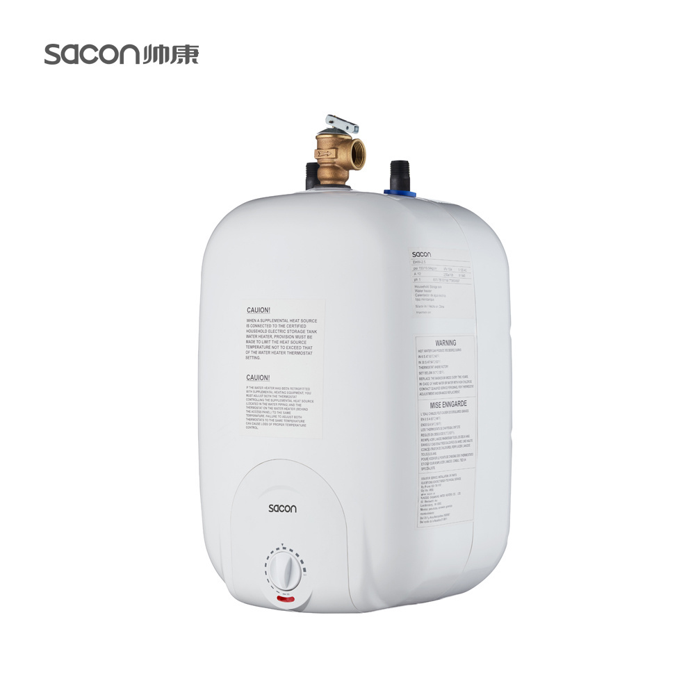 Sacon Electric Storage Mini-Tank Water Heater 10L/2.5 Gallon - ETL Passed - Shelf, Wall or Floor Mounted