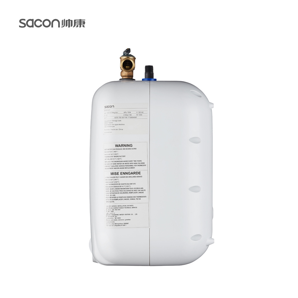 Sacon Electric Storage Mini-Tank Water Heater 10L/2.5 Gallon - ETL Passed - Shelf, Wall or Floor Mounted