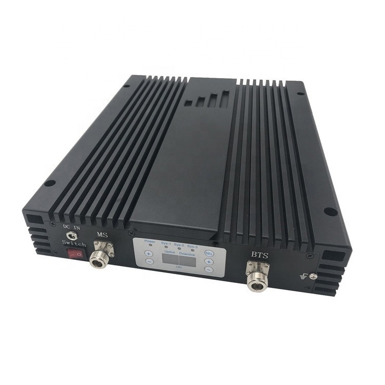 Factory 33dBm 900 1800 GSM DCS Repeater 80dB High Gain LED Display Black 2G 3G 4G RF Mobile Phone Signal Booster