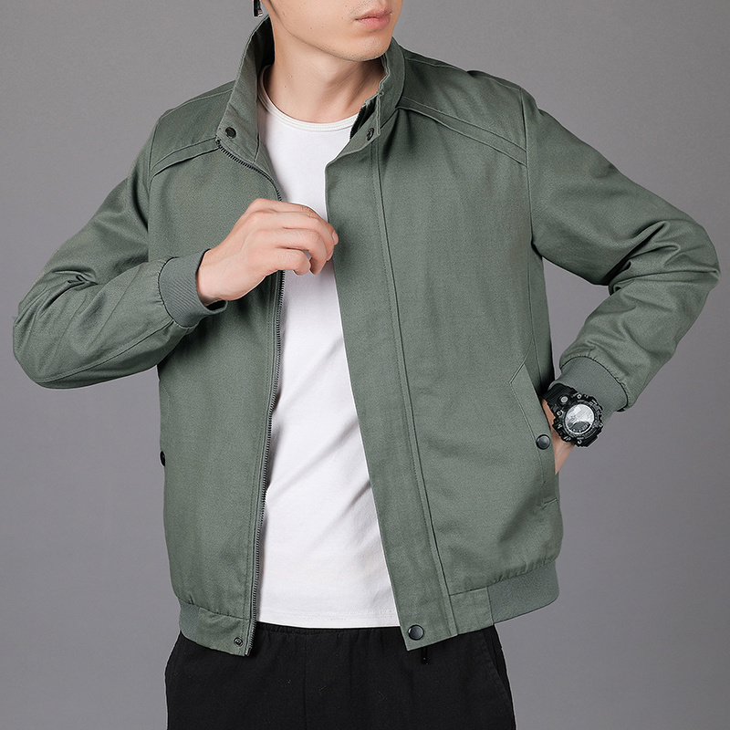 Ropa Hombre Crop Top Windbreaker Men's Casual Spring Autumn Outdoor Wearing Thin Coat Classic Stand Collar Jacket