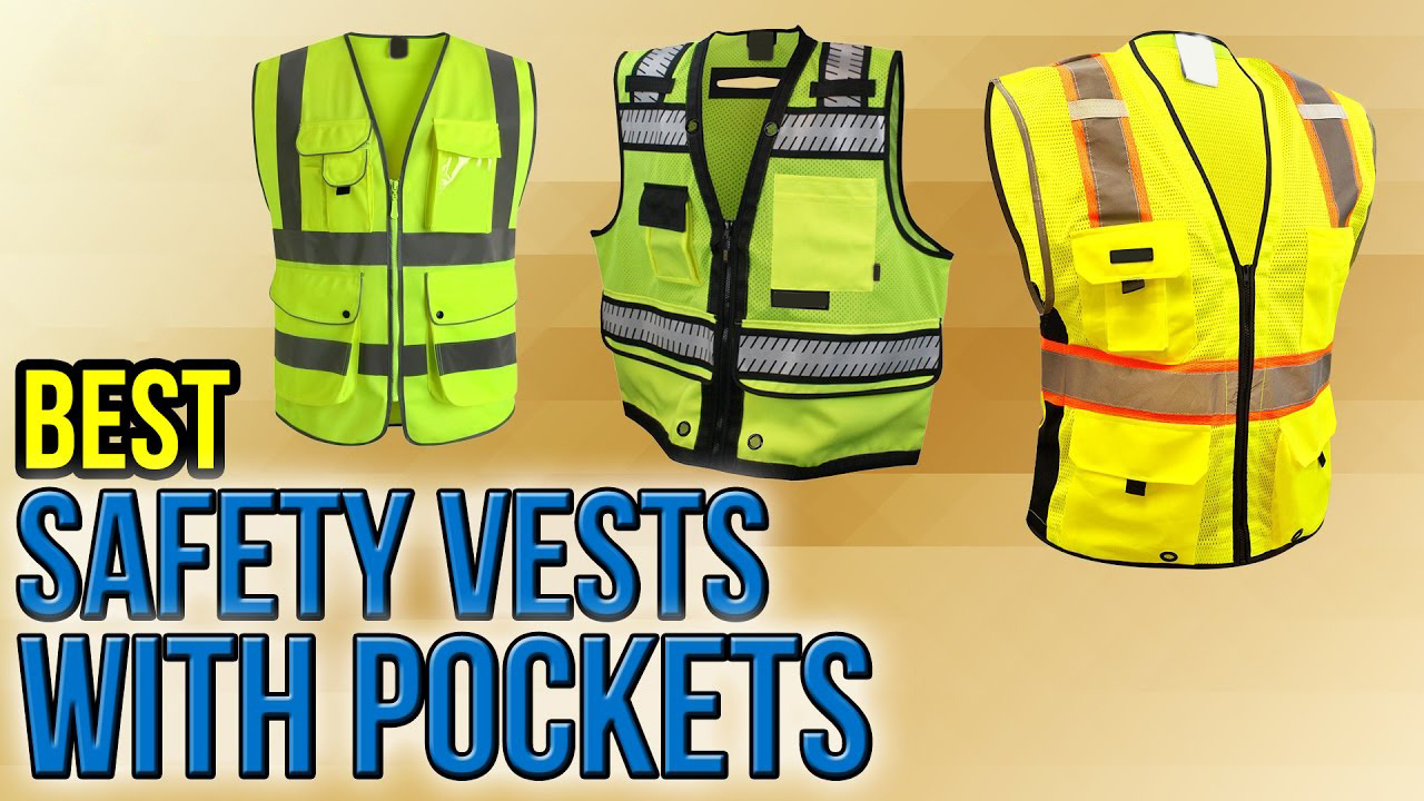 Safety Vest for Men with Pockets and Zipper High Visibility Mesh Reflective Work Vest