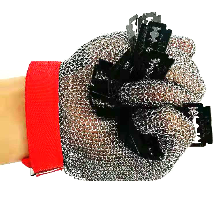 New selling Anti Cut Safety Stainless Steel 5 Fingers Metal Safety Butcher Mesh Gloves