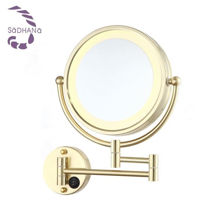 New model adhesive decor wall mirror sticker 20x magnifying mirror with light