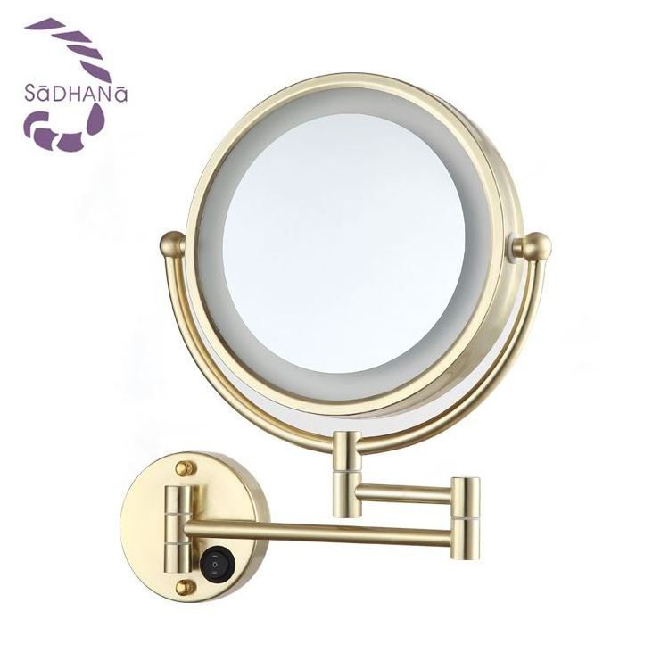 New model adhesive decor wall mirror sticker 20x magnifying mirror with light