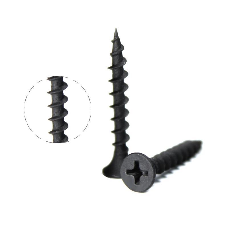 Black Tornillos Parafusos 6x25 3.5*25mm Dry Wall Screw Drywall Screws 1 1/4 Fine Coarse Thread Black Phosphated Manufacturers