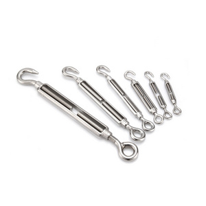 Oem Hardware Hook Eye M10 M16 304 Stainless Steel Us Type Turn Buckle Turnbuckle Hook Eye Heavy Duty Wire Rop 30mm M6