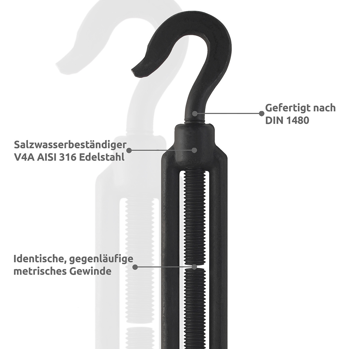 Jis Frame Drop Forged Din1480 Galvanized M20 M3 M6 Hook And Eye Black Turnbuckle 12mm M3 With Hook Eye For Ship