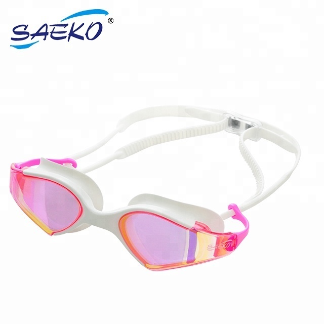 SAEKO comfortable fitting wide vision triathlon mirror swimming goggles