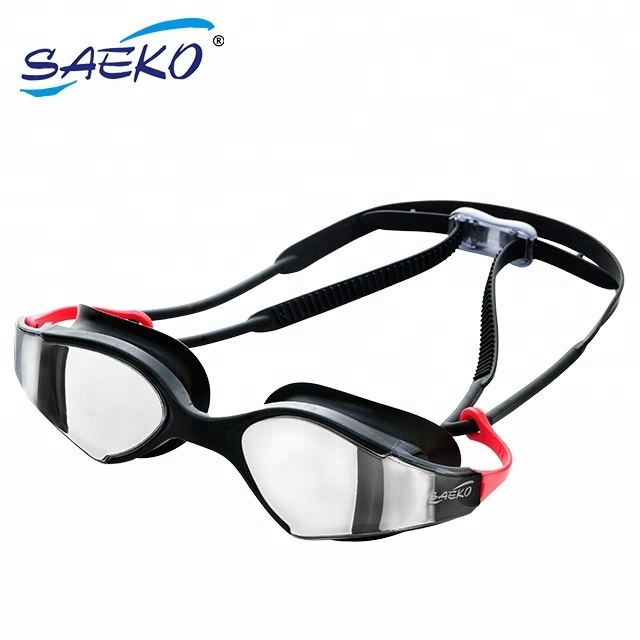 SAEKO comfortable fitting wide vision triathlon mirror swimming goggles