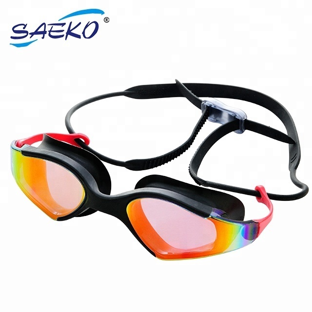 SAEKO comfortable fitting wide vision triathlon mirror swimming goggles