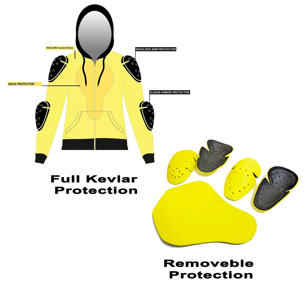 Motorcycle Hoodies Motorbike Full Protective Lining Fleece Hoodie Armor Motorbike Protective Hoodie For Men Approved